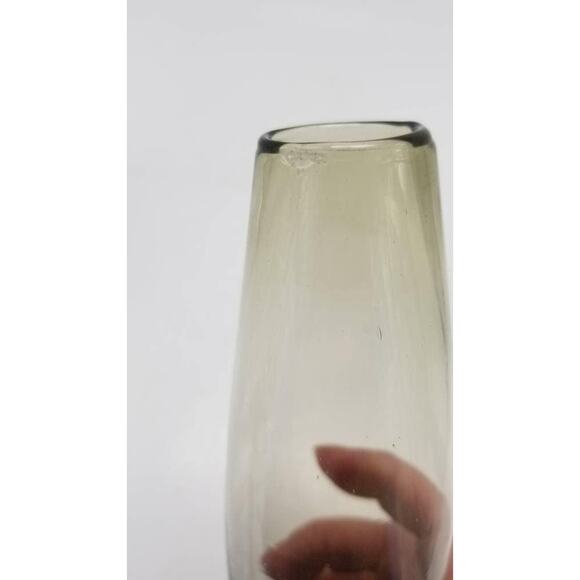 Vintage Bud Vase, Smoke Glass, Pedestal Footed, 9-3/4" Tall, Boho Eclectic Gift - Picture 5 of 6